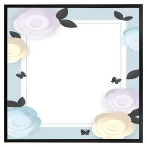 Pastel colour flowers (Picutre Frame) / 20x20" / Brown