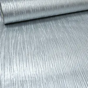 Plain Cassiel Textured Metallic Silver Shimmer Free Match Wallpaper