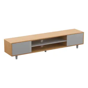 AVF Harbour Extra Wide 2m TV Stand Light Wood and Grey