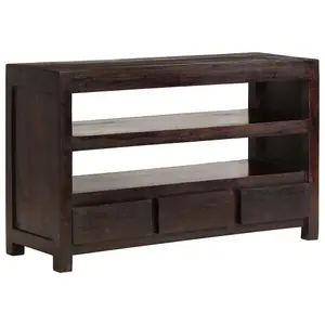 Berkfield TV Cabinet Solid Acacia Wood 90x30x55 cm Dark Brown