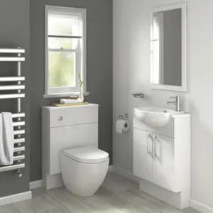 Cooke & Lewis Santini Gloss White Freestanding Toilet cabinet (H)852mm (W)500mm