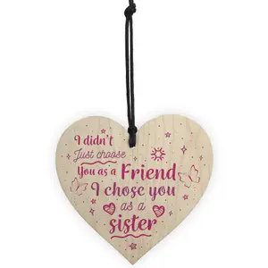 Red Ocean Special FRIEND Sister Gifts Wooden Heart Christmas Friendship Gift Birthday Plaque