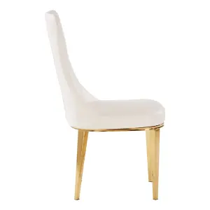 Interiors by Premier White Dining Chair, Comfortable Leather Desk Chair, Backrest Dining chair, Faux White Leather