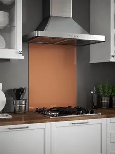 Copper 6mm Glass Self-Adhesive Kitchen Splashback 600mm x 750mm Easy To Apply