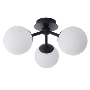 Anson Lighting Kelsey 3 Light Bathroom Semi Flush light finished in Matt black