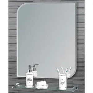 Showerdrape Islington Rectangular Wall Mounted Frameless Bevelled Edge Bathroom Mirror 70 x 50cm