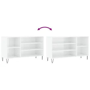 Shoe Cabinet High Gloss White 102x36x60 cm Engineered Wood