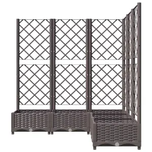 Berkfield Garden Planter with Trellis Brown 120x120x121.5 cm PP