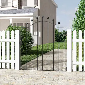 3ft Black Modern Metal Outdoor Garden Swing Gate Fence Gate 860 x 1030 mm