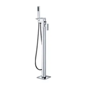 Luxury Freestanding Bath Shower Mixer Tap in Polished Chrome