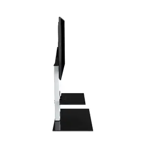 AVF Lesina 70cm Pedestal TV Stand, for TVs 32-65" - Satin White and Black Glass