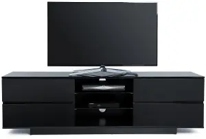 Centurion Supports Avitus Gloss Black with 4-Black Drawers and 2 Shelves up to 65" LED, LCD, Plasma TV Stand