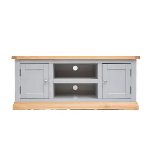 Bomporto Light Grey 2 Door TV Cabinet Chrome Knob