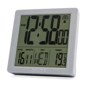 Digitally Radio Clock Alarm Tabletop Clock Grey