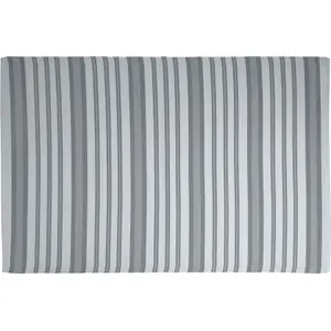 Grey Striped Neutral Outdoor Rug Camping Floor Mat Picnic Blanket 120 x 180cm