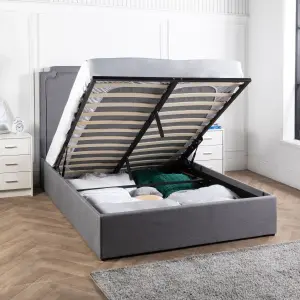 Ottoman Bed Frame King Size Storage Bed with Hybrid Mattress