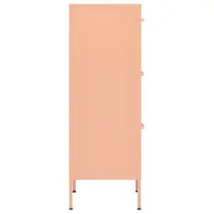 Berkfield Storage Cabinet Pink 42.5x35x101.5 cm Steel