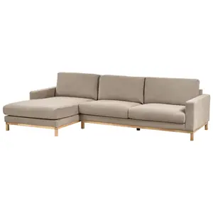 Right-Hand Corner Sofa SIGGARD Taupe Fabric Right Hand