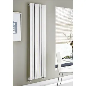 1800mm (H) x 480mm (W) -White Vertical Radiator (Berlin) - Single Panel - (1.8m x 0.48m) - Depth 52mm