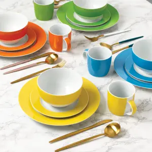 24pc Round Colour Band Dinner Set