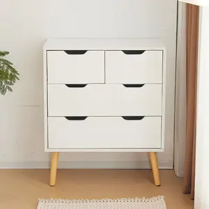 Bedroom White High Gloss 2+2 Drawers Chest Bedroom Storage Cabinet Chest Drawer