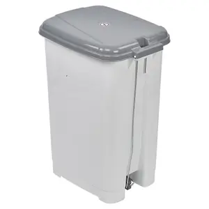 URBNLIVING 25L Slim Pedal Waste Recycling Bin Can Insert Step On Lid Kitchen Bathroom White