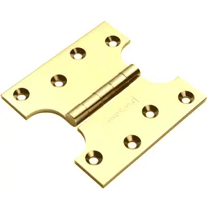 PAIR 102 x 102 x 4mm Parliament Hinge - Polished Brass Internal Door