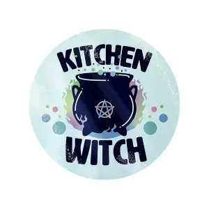 Grindstore Kitchen Witch Round Chopping Board Sky Blue/Navy (One Size)