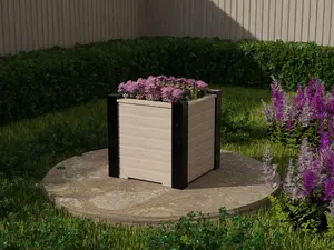 RusticRidge wooden planter, 700x700x700