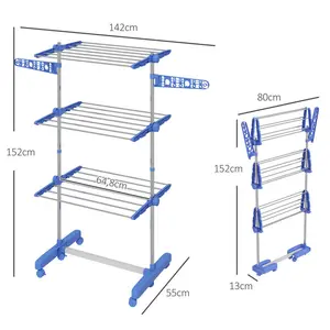 Resin Clothesline Pole Blue