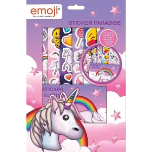 Emoji Paradise Unicorn Stickers Pink/Purple (One Size)