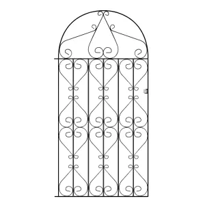 REGA Metal Scroll Tall Bow Top Garden Gate 1067mm GAP x 1905mm High RBZP44