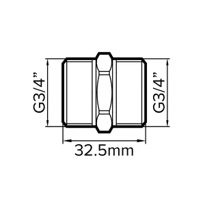 Plumbsure Threaded Central heating Pipe nipple, ¾"