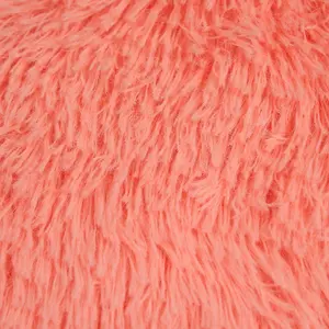 Fluffy Fleece Cushion Plump Filled Supersoft Warm Chair Pillow, Square - Coral