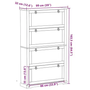 Shoe Cabinet Corona 99x32x163.5 cm Solid Wood Pine