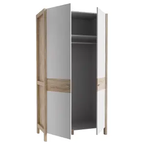 2 Door Wardrobe Matt White & Sonoma Oak Modern Design