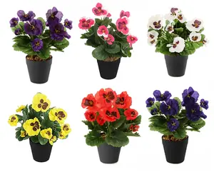 Best Artificial 30cm Pink Pansy Plug Plant - Pot Not Included