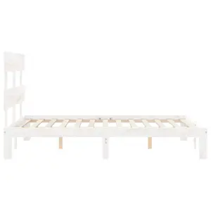 Berkfield Bed Frame with Headboard White 140x200 cm Solid Wood