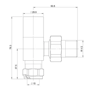 Pair Of Square Chrome Angled Radiator Valves