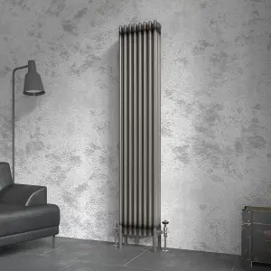 Right Radiators 1800x380 mm Vertical Traditional 4 Column Cast Iron Style Radiator Raw Metal