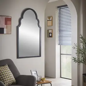 Wall Mirror Casablanca Arched Shape with Black Frame- H 104cm X W 60cm x D 4cm for Hanging in Living Room, Bedroom