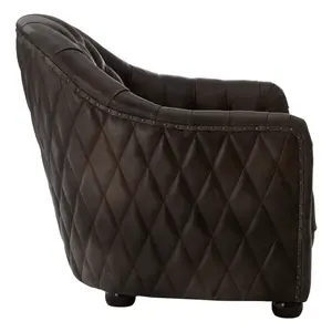 Victor Grey Leather Classic Armchair