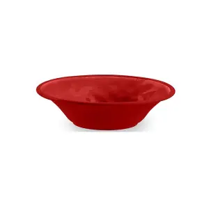 Purely Home Crackle Red Melamine Low Bowl