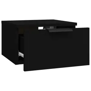 Berkfield Wall-mounted Bedside Cabinet Black 34x30x20 cm