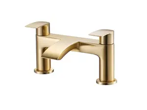 Aquarius Arc Bath Filler Mixer Tap Brushed Brass