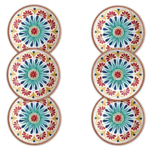 Purely Home Rio Medallion Melamine Side Plates - Set of 6