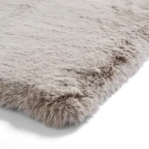 Silver Shaggy Modern Plain Easy to Clean Rug for Living Room and Bedroom-120cm X 170cm