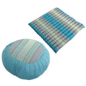 Yoga & Meditation Zafu Cushion And Zabuton Mat Set by Laeto Zen Sanctuary - INCLUDES FREE DELIVERY