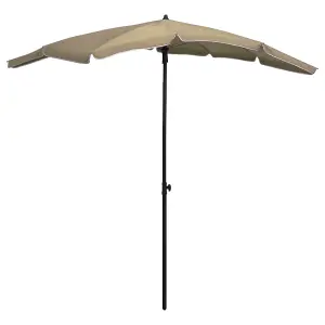 Berkfield Garden Parasol with Pole 200x130 cm Taupe