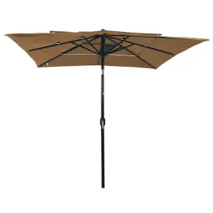 Berkfield 3-Tier Parasol with Aluminium Pole Taupe 2.5x2.5 m